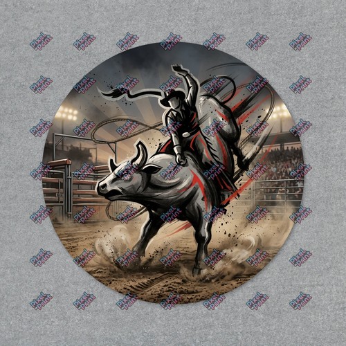 Adesivo bull rider rodeo - adesivo,